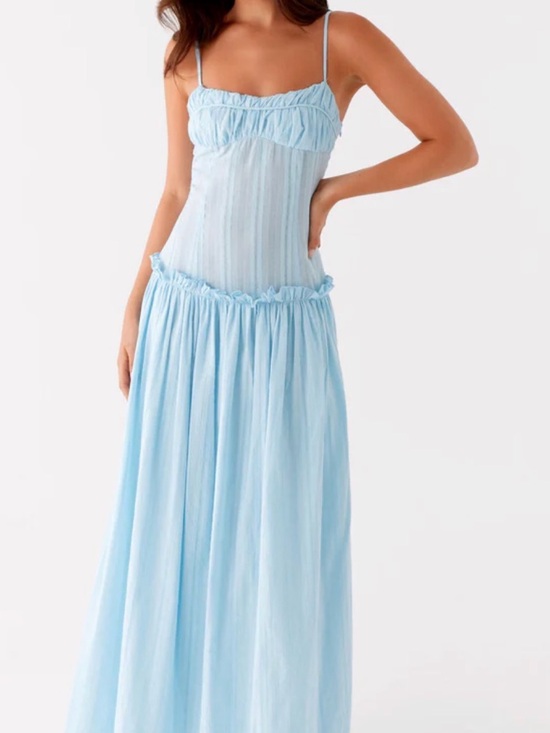 Peppermayo Dresses & Skirts - Jacinda Drop Waist Maxi Dress - Blue